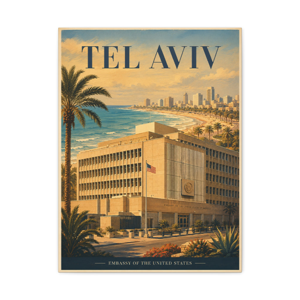 Tel Aviv Embassy Wrapped Canvas