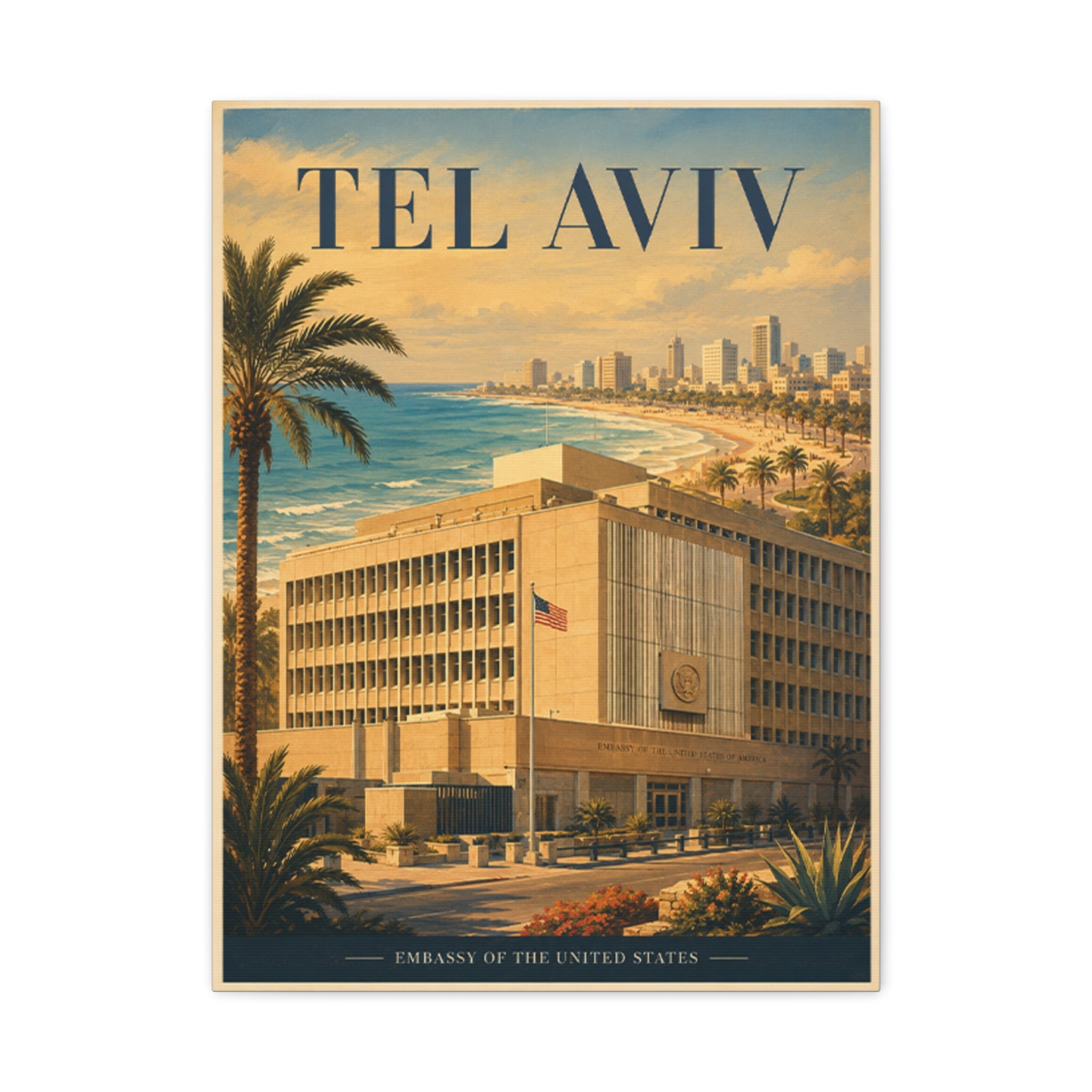 Tel Aviv Embassy Wrapped Canvas