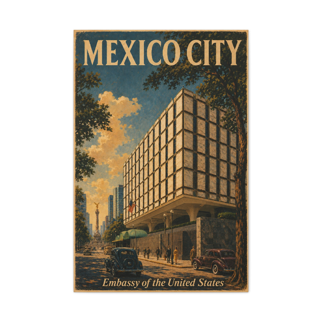 Mexico City Embassy Wrapped Canvas