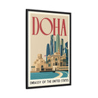 Doha Embassy Wrapped Canvas Framed