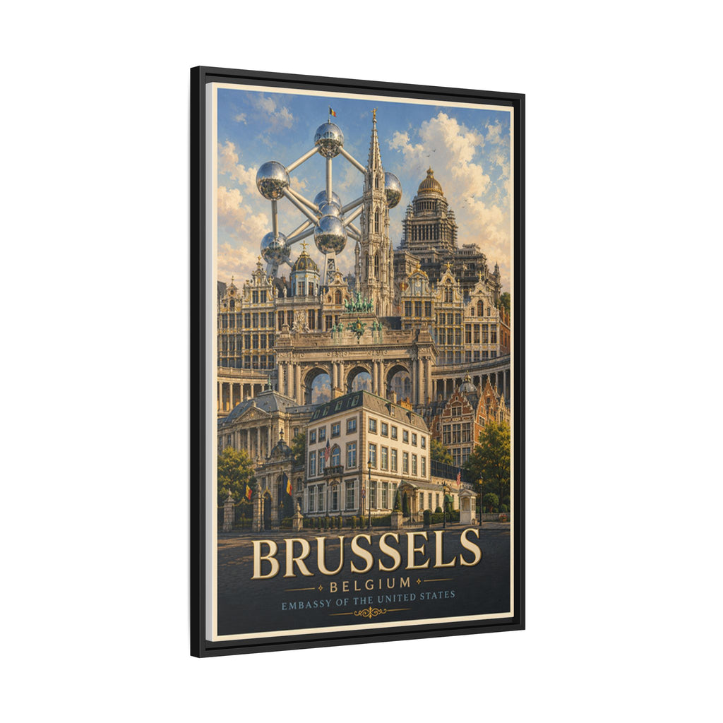 Brussels Embassy Wrapped Canvas Framed