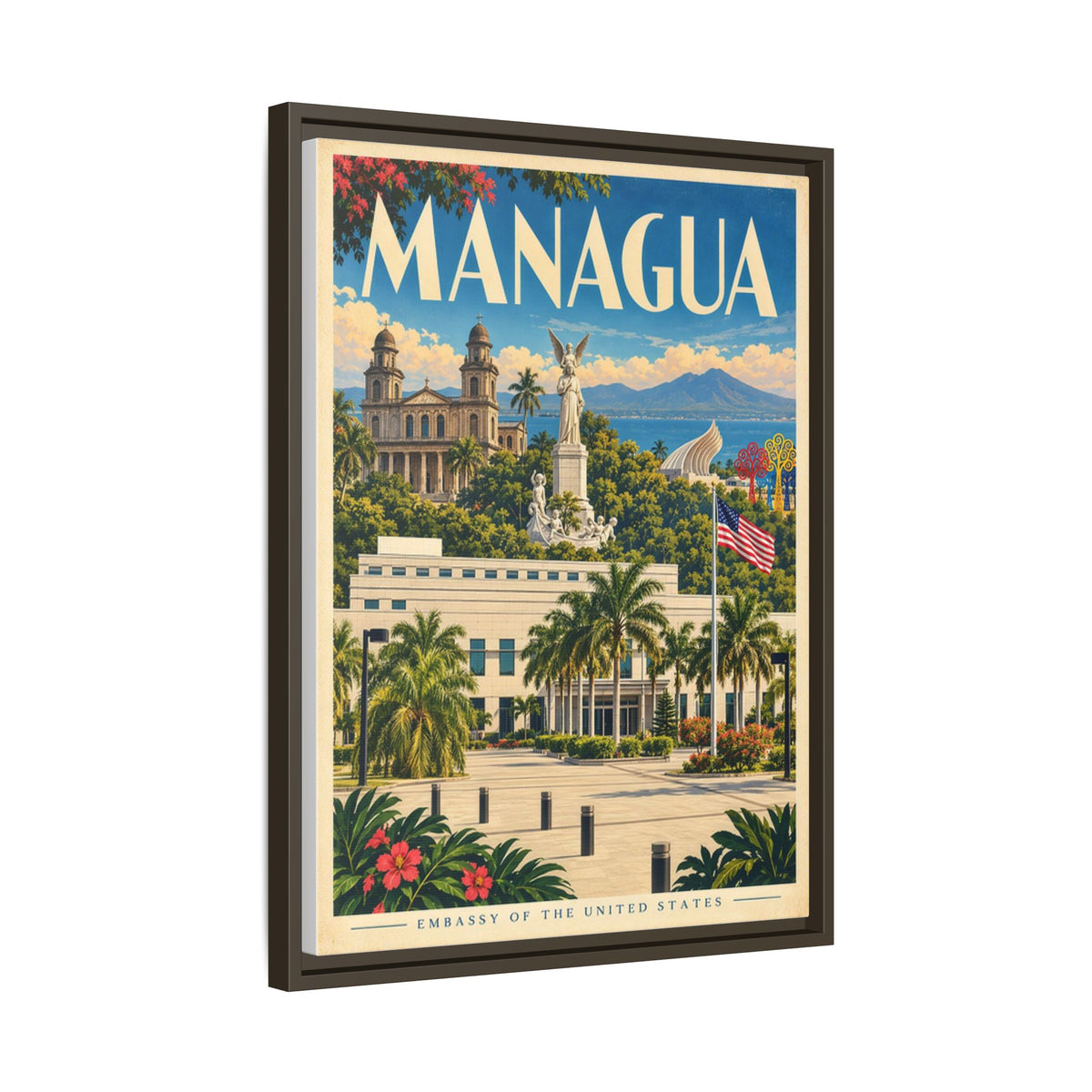 Managua Embassy Wrapped Canvas Framed