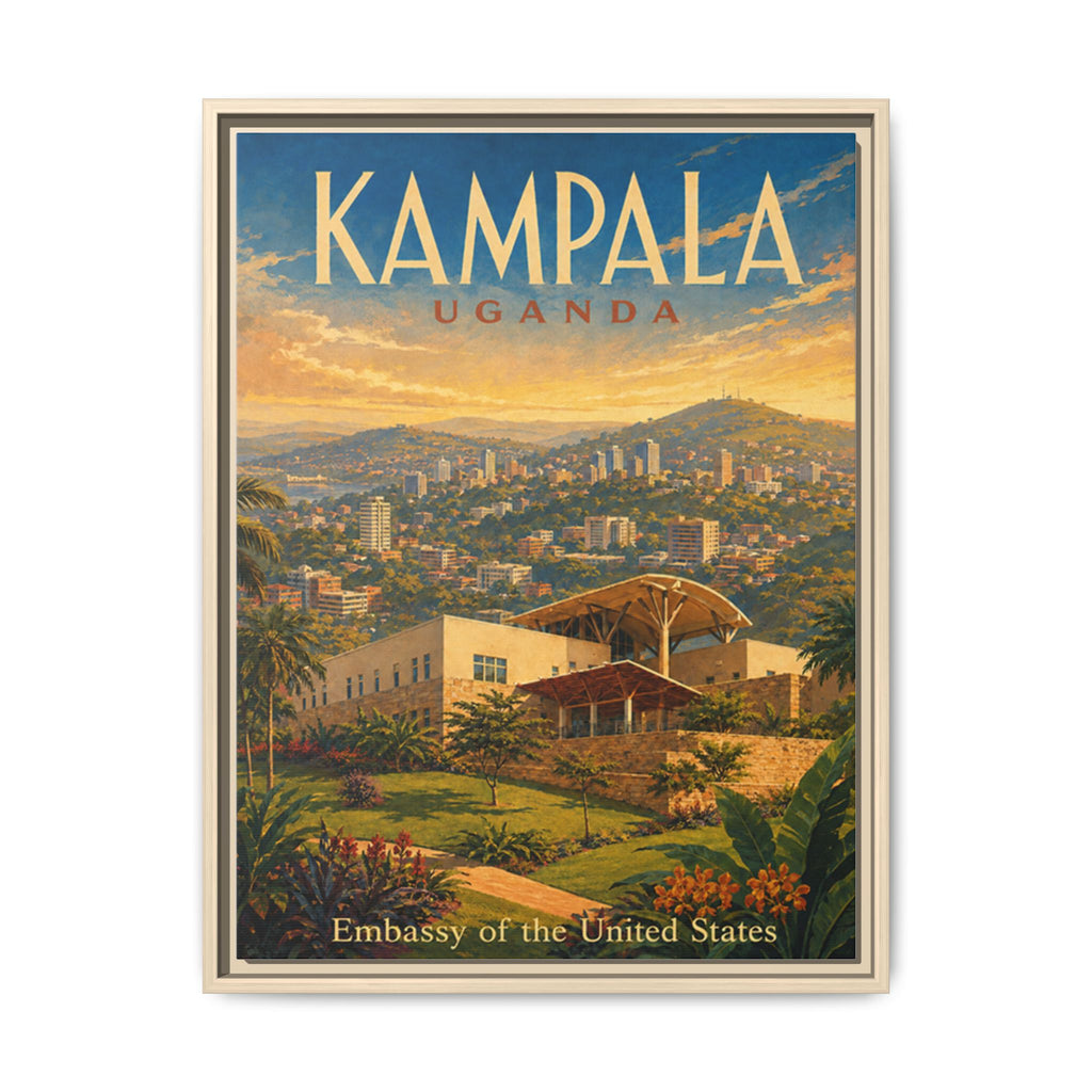Kampala Uganda Embassy Wrapped Canvas Framed
