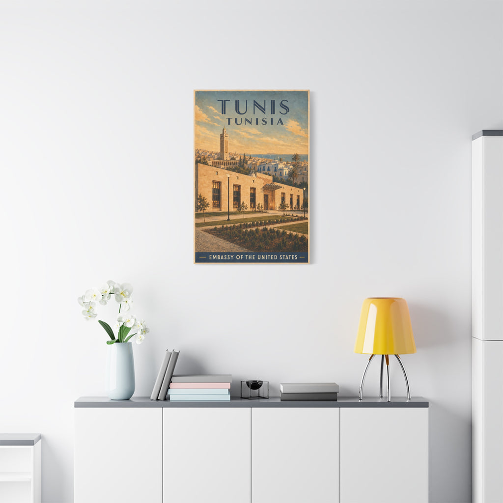 Tunis Embassy Wrapped Canvas