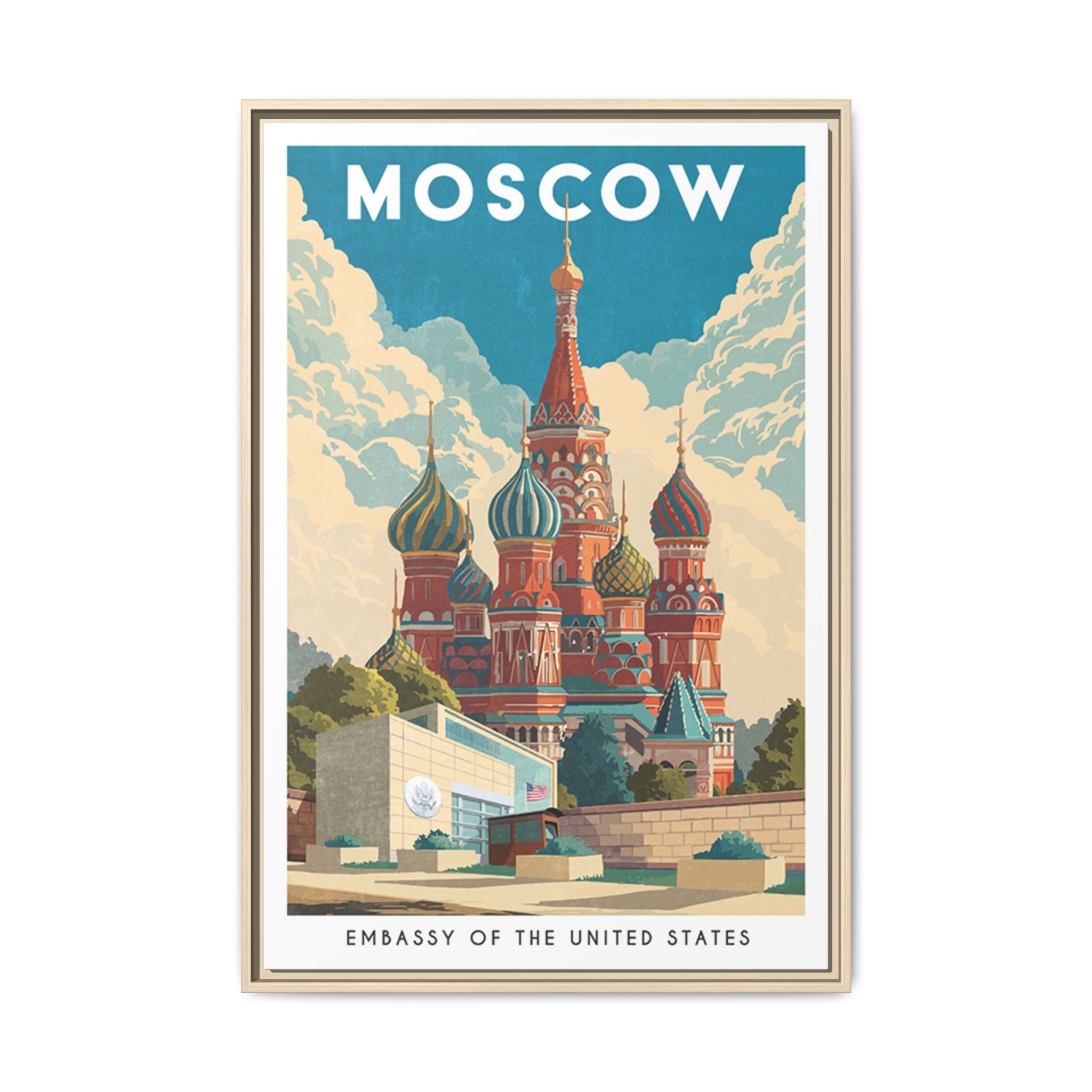 Moscow Embassy Wrapped Canvas Framed