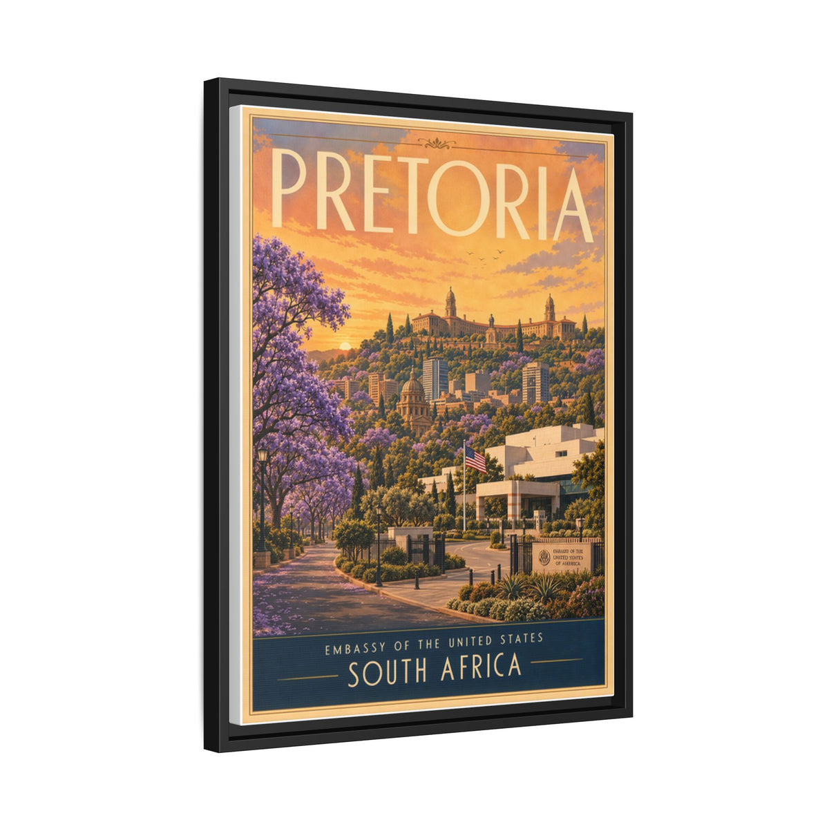 Pretoria Embassy Wrapped Canvas Framed