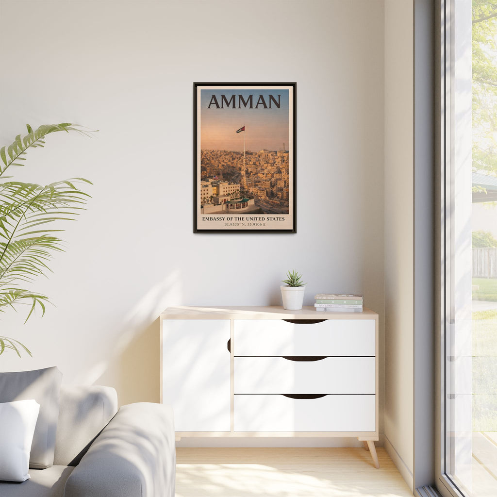 Amman Embassy Wrapped Canvas Framed