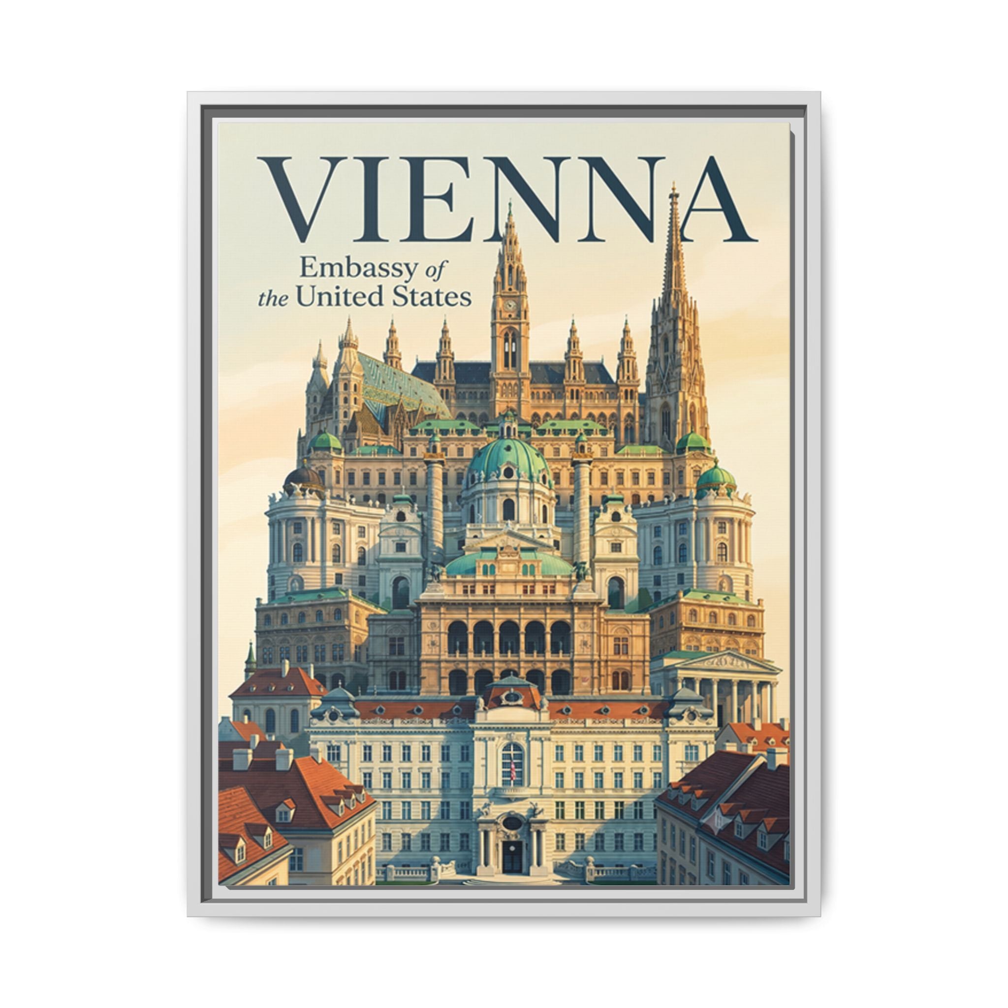 Vienna Embassy Wrapped Canvas Framed