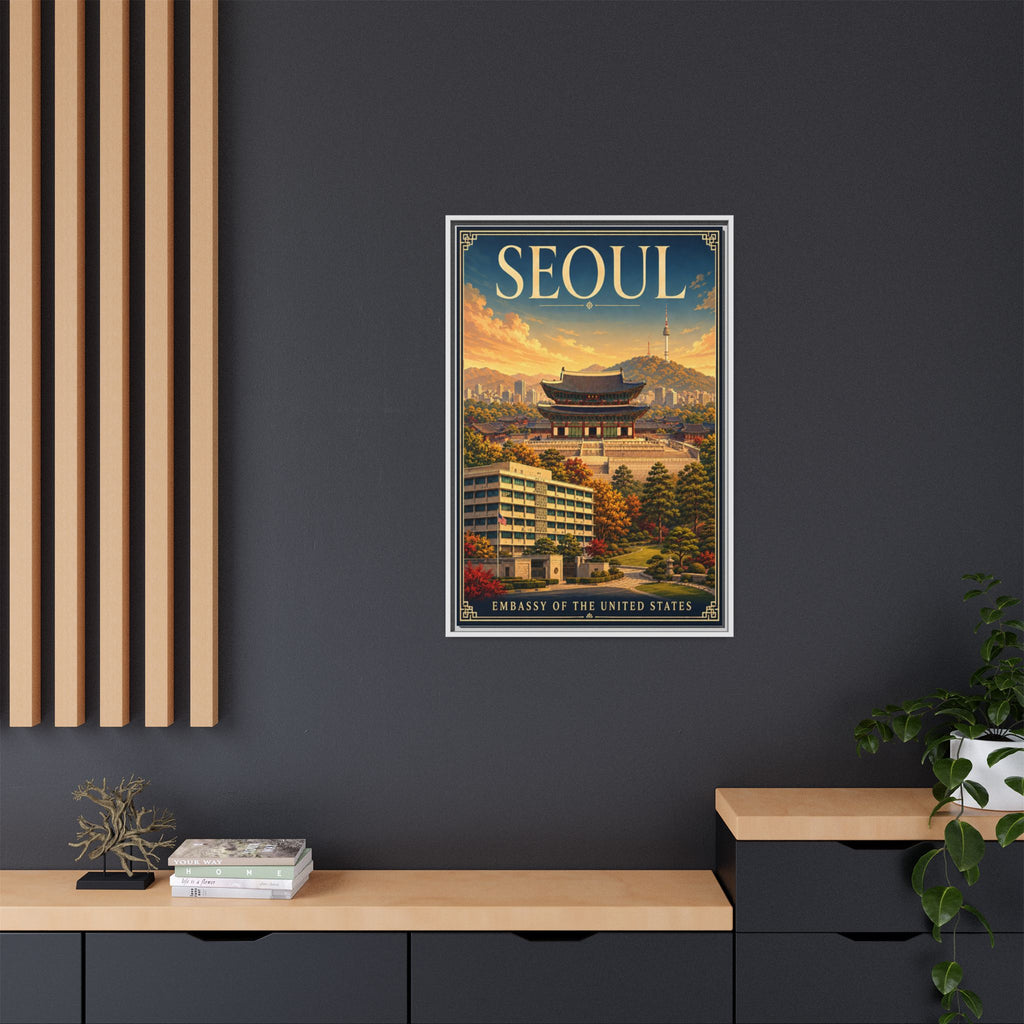 Seoul Embassy Wrapped Canvas Framed