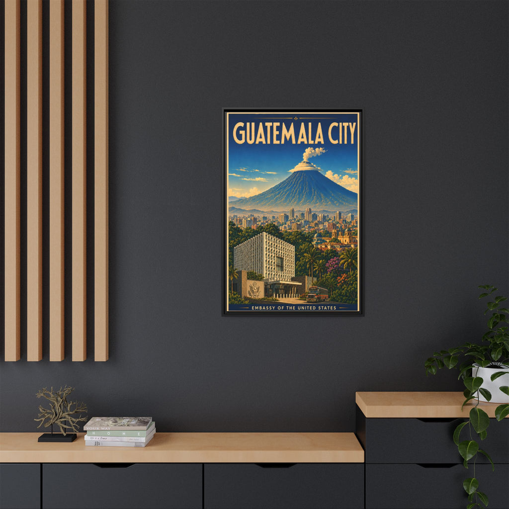 Guatemala City Embassy Wrapped Canvas Framed