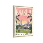 Brasília Embassy Wrapped Canvas Framed