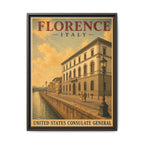 Florence Consulate General Wrapped Canvas Framed