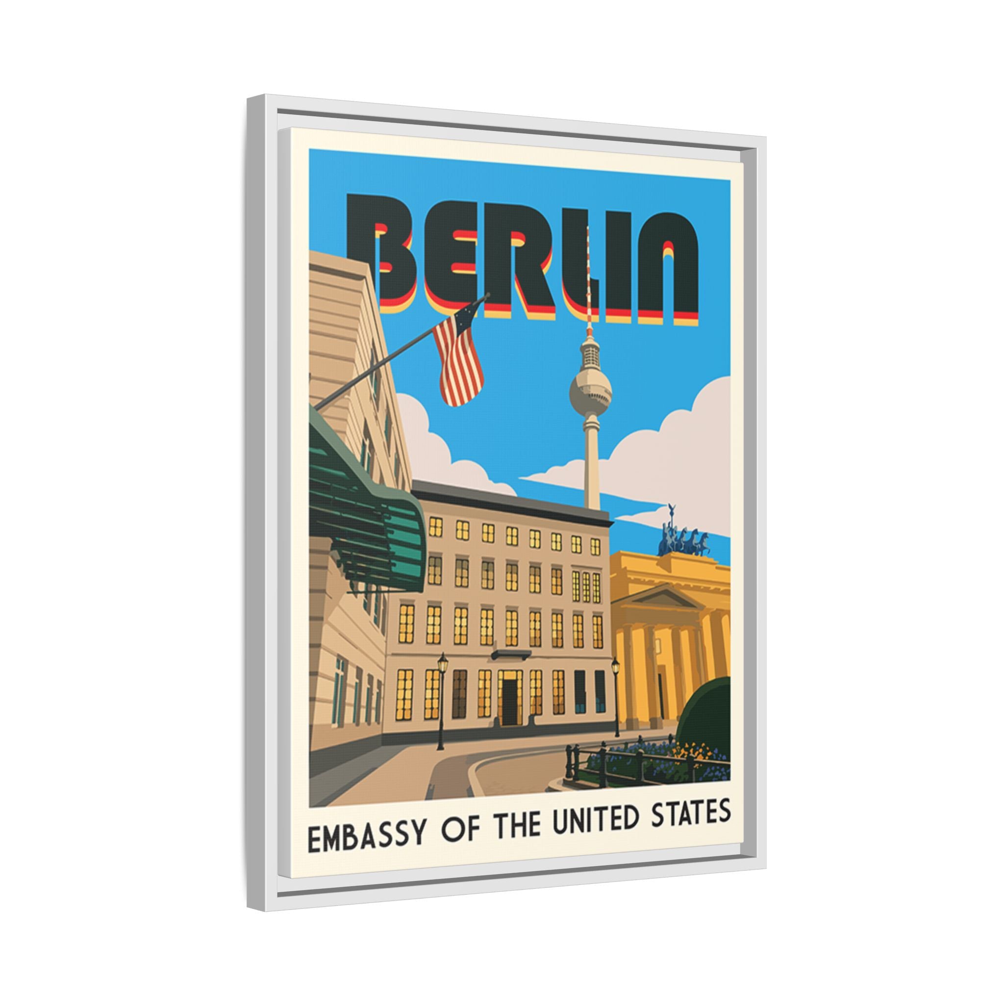 Berlin Embassy Wrapped Canvas Framed