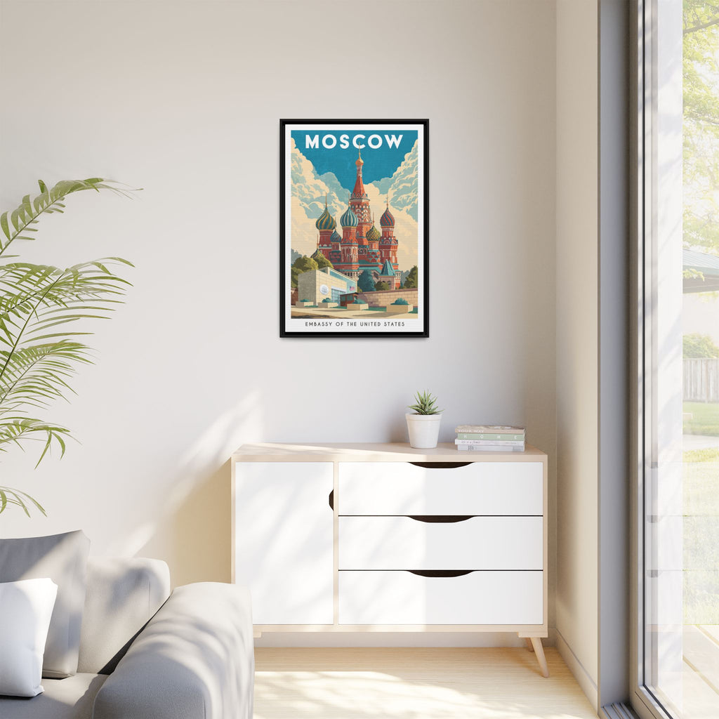 Moscow Embassy Wrapped Canvas Framed