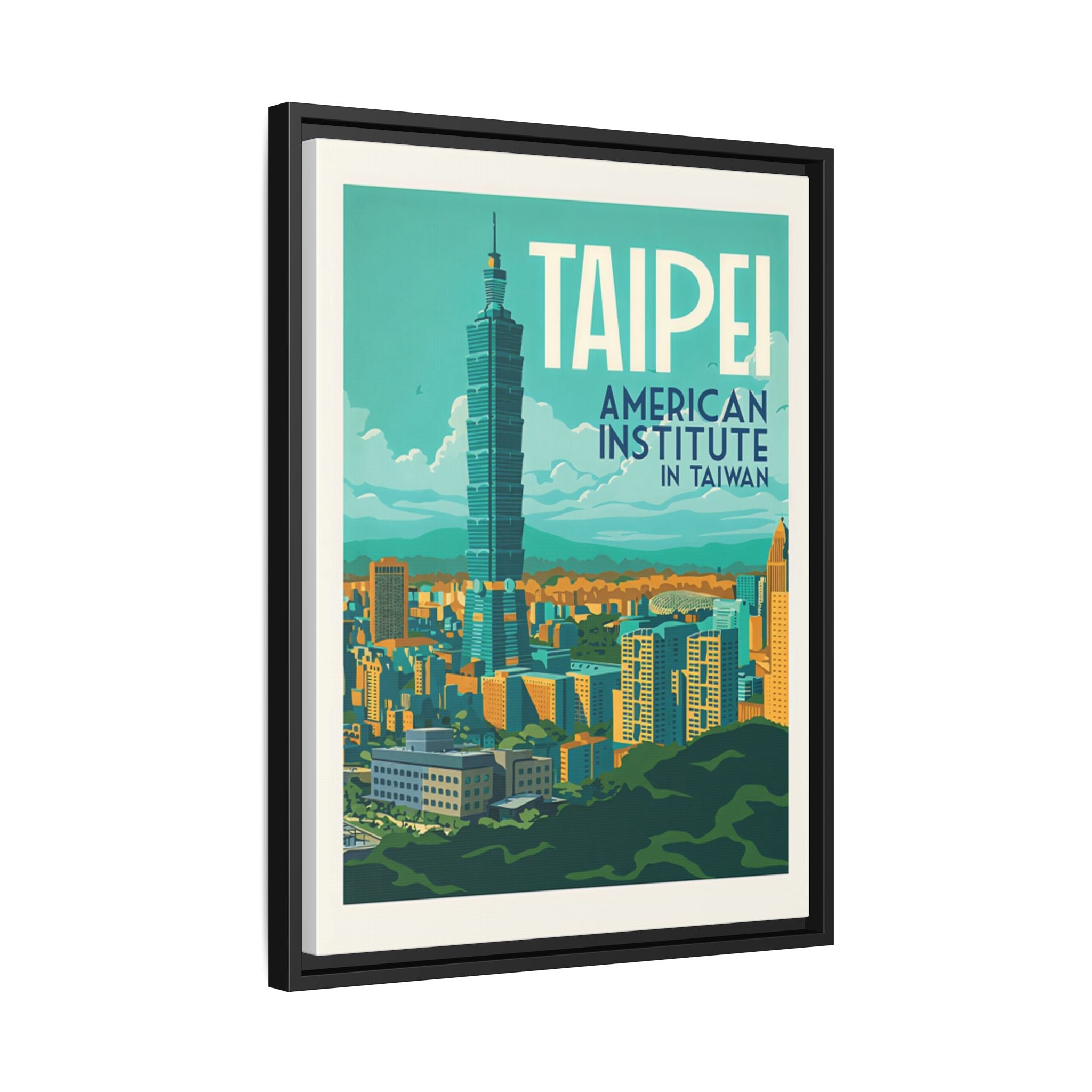 Taipei Embassy Wrapped Canvas Framed