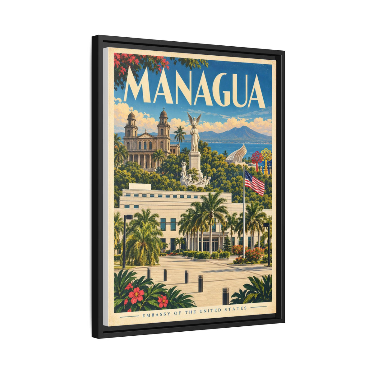Managua Embassy Wrapped Canvas Framed