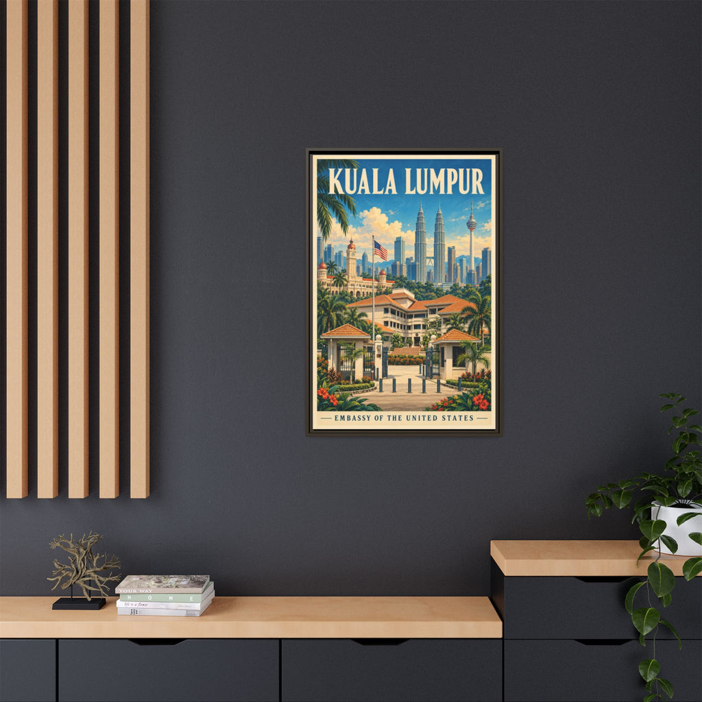 Kuala Lumpur Embassy Wrapped Canvas Framed