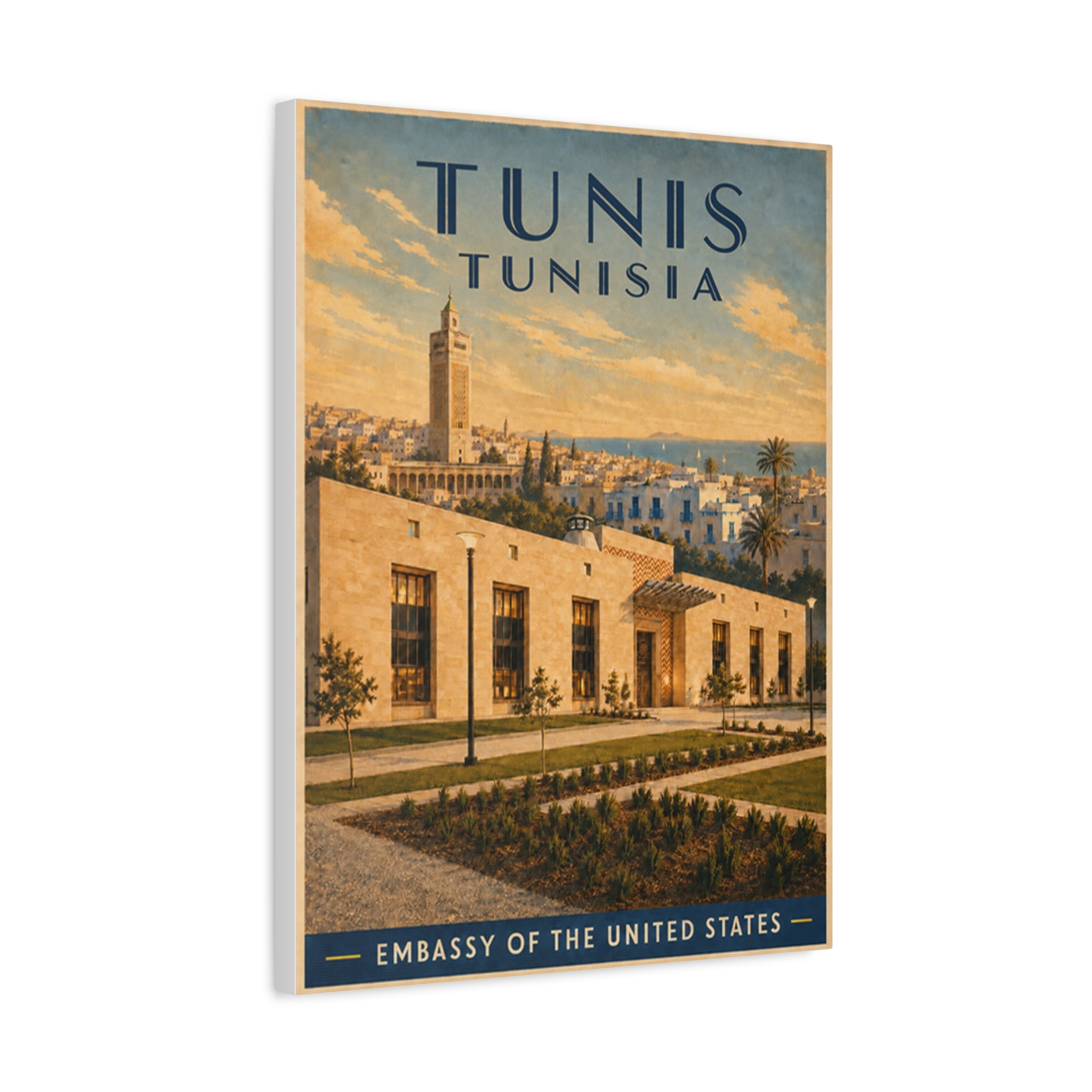 Tunis Embassy Wrapped Canvas
