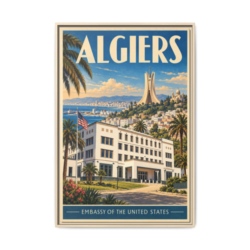 Algiers Embassy Wrapped Canvas Framed