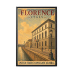 Florence Consulate General Wrapped Canvas Framed
