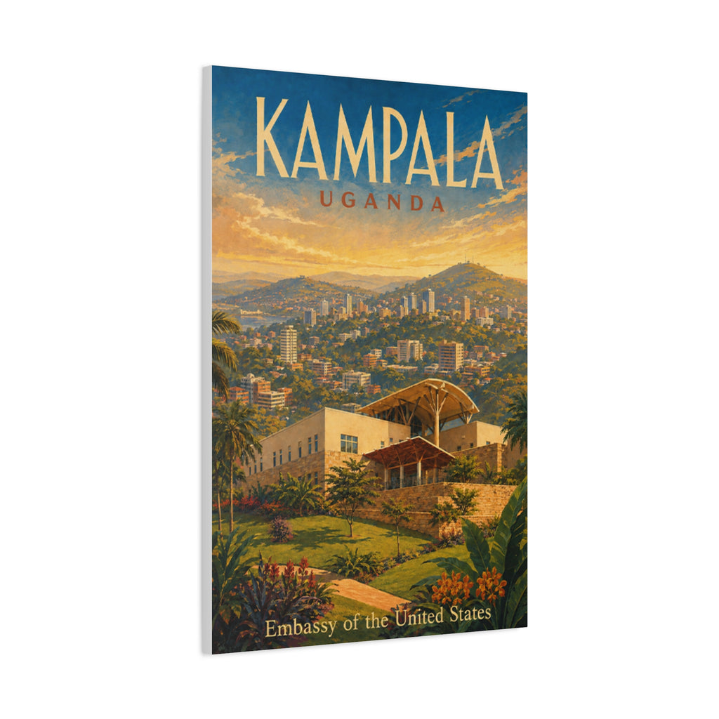 Kampala Uganda Embassy Wrapped Canvas