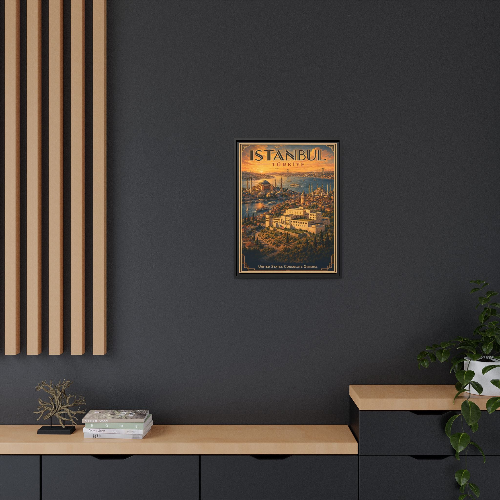 Istanbul Consulate General Wrapped Canvas Framed