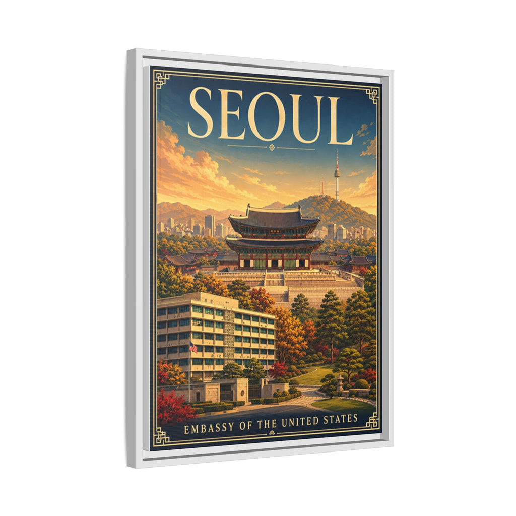 Seoul Embassy Wrapped Canvas Framed