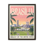 Brasília Embassy Wrapped Canvas Framed