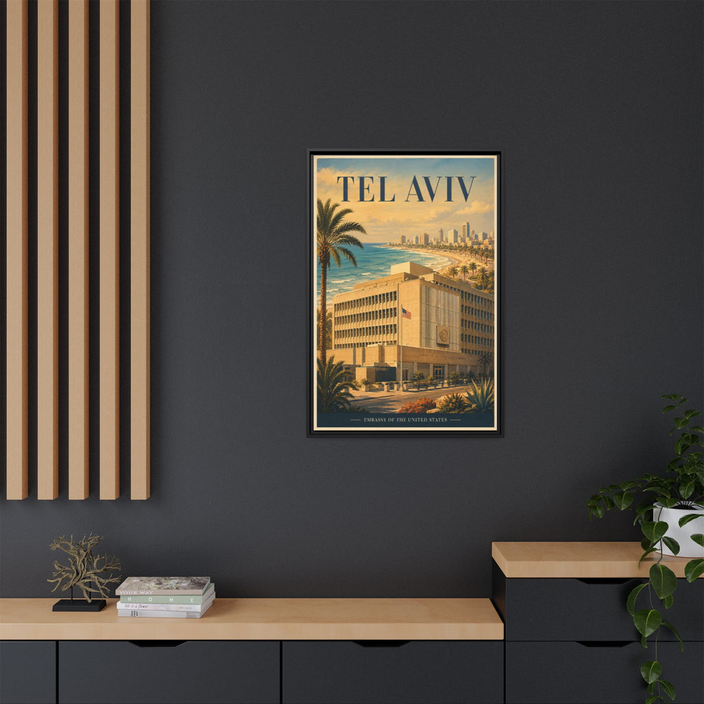 Tel Aviv Embassy Wrapped Canvas Framed