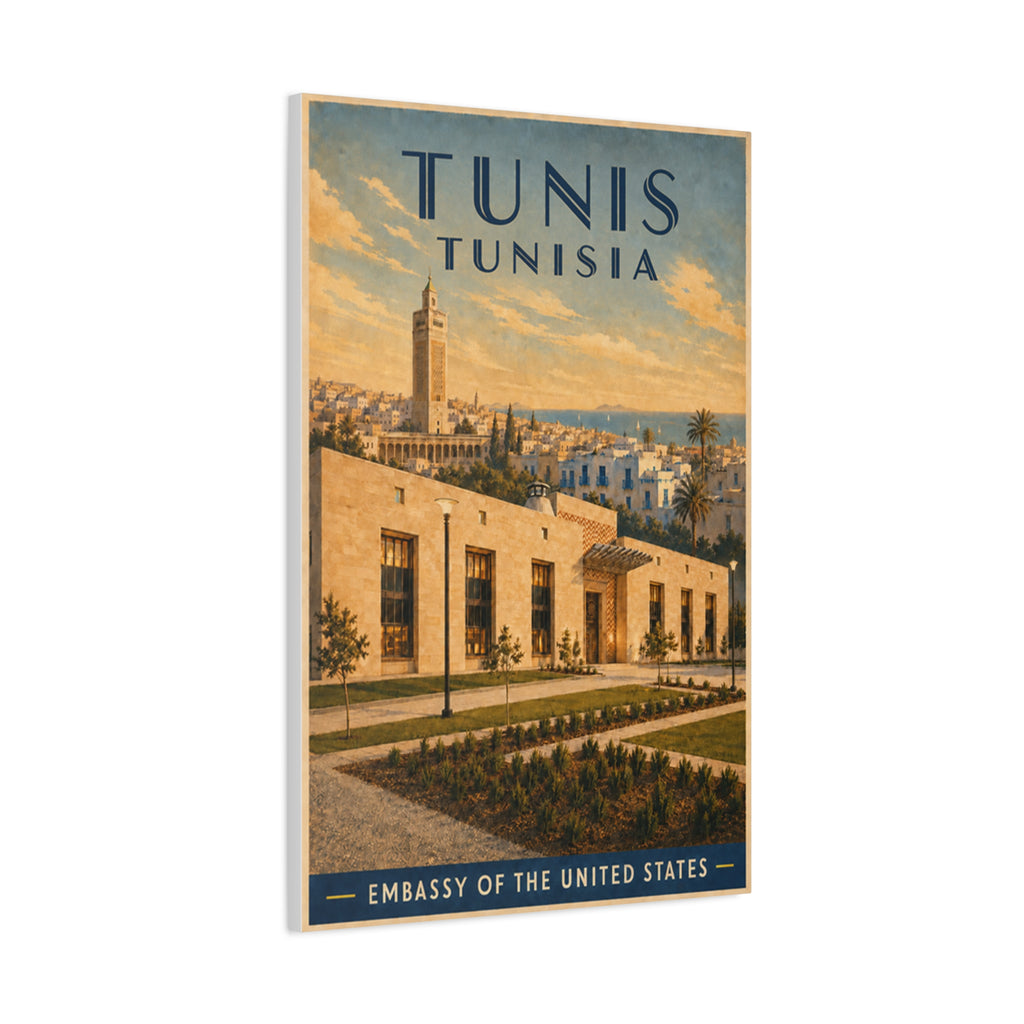 Tunis Embassy Wrapped Canvas