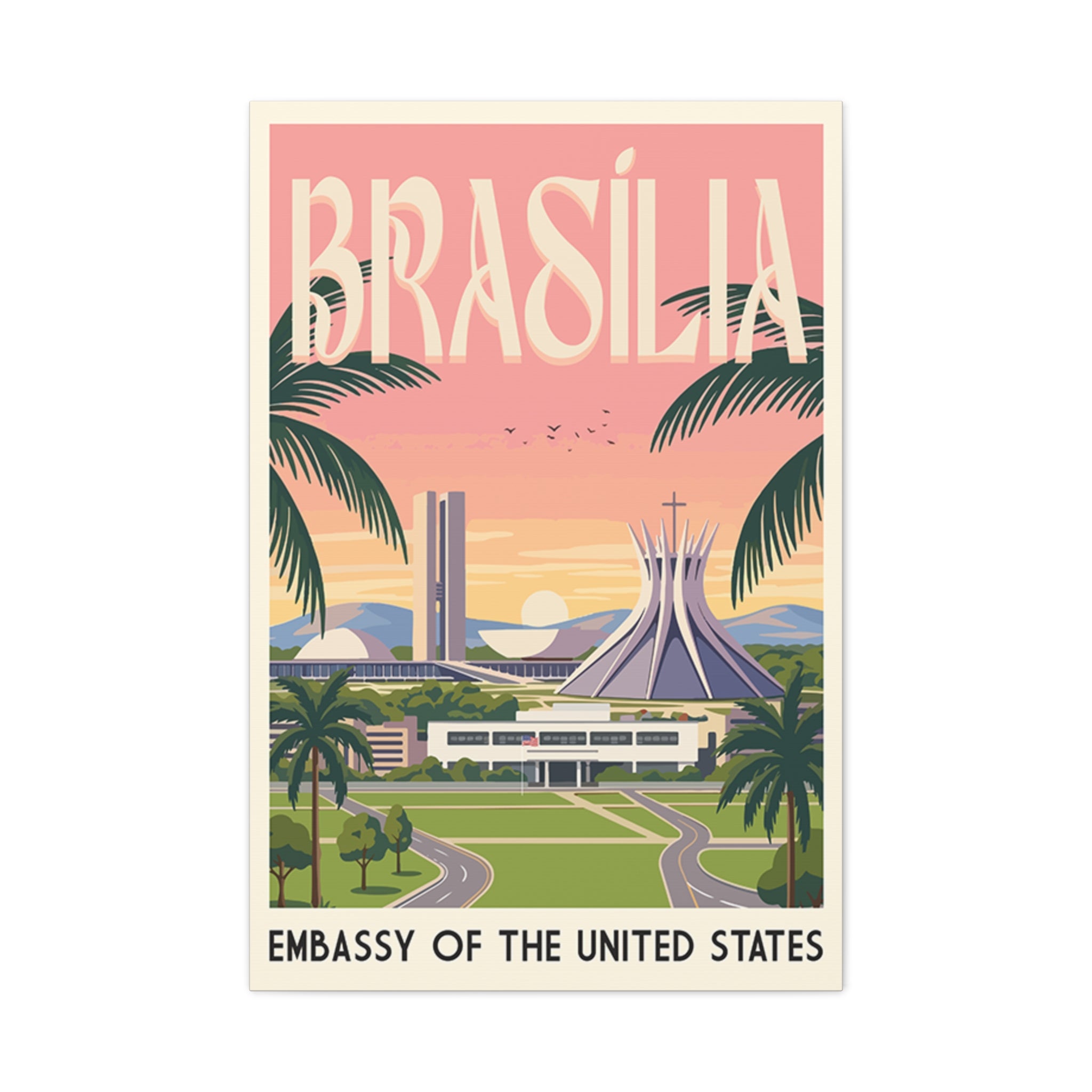 Brasília Embassy Wrapped Canvas