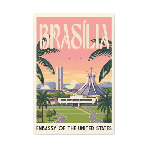 Brasília Embassy Wrapped Canvas