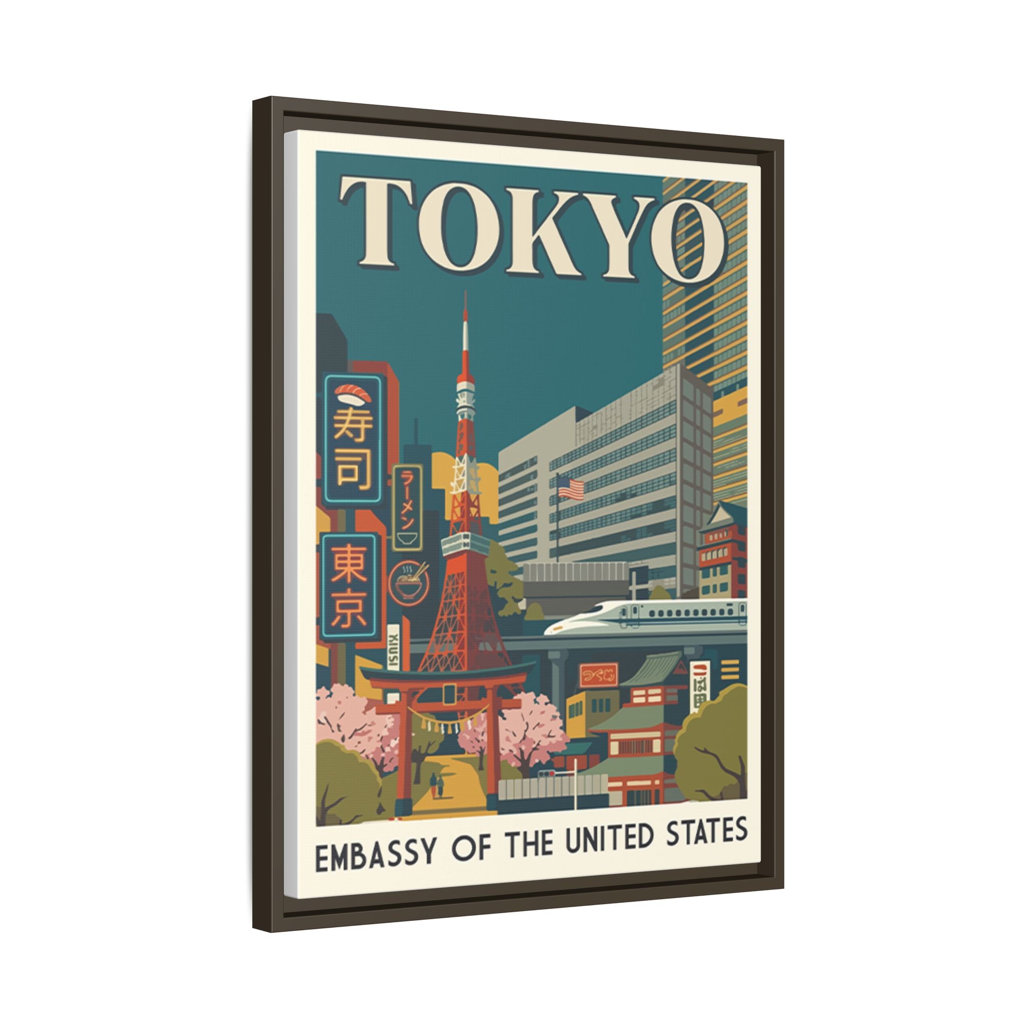 Tokyo Embassy Wrapped Canvas Framed