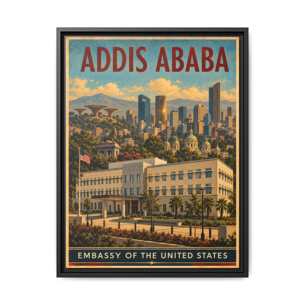 Addis Ababa Embassy Wrapped Canvas Framed