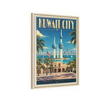 Kuwait City Embassy Wrapped Canvas Framed