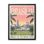 Brasília Embassy Wrapped Canvas Framed