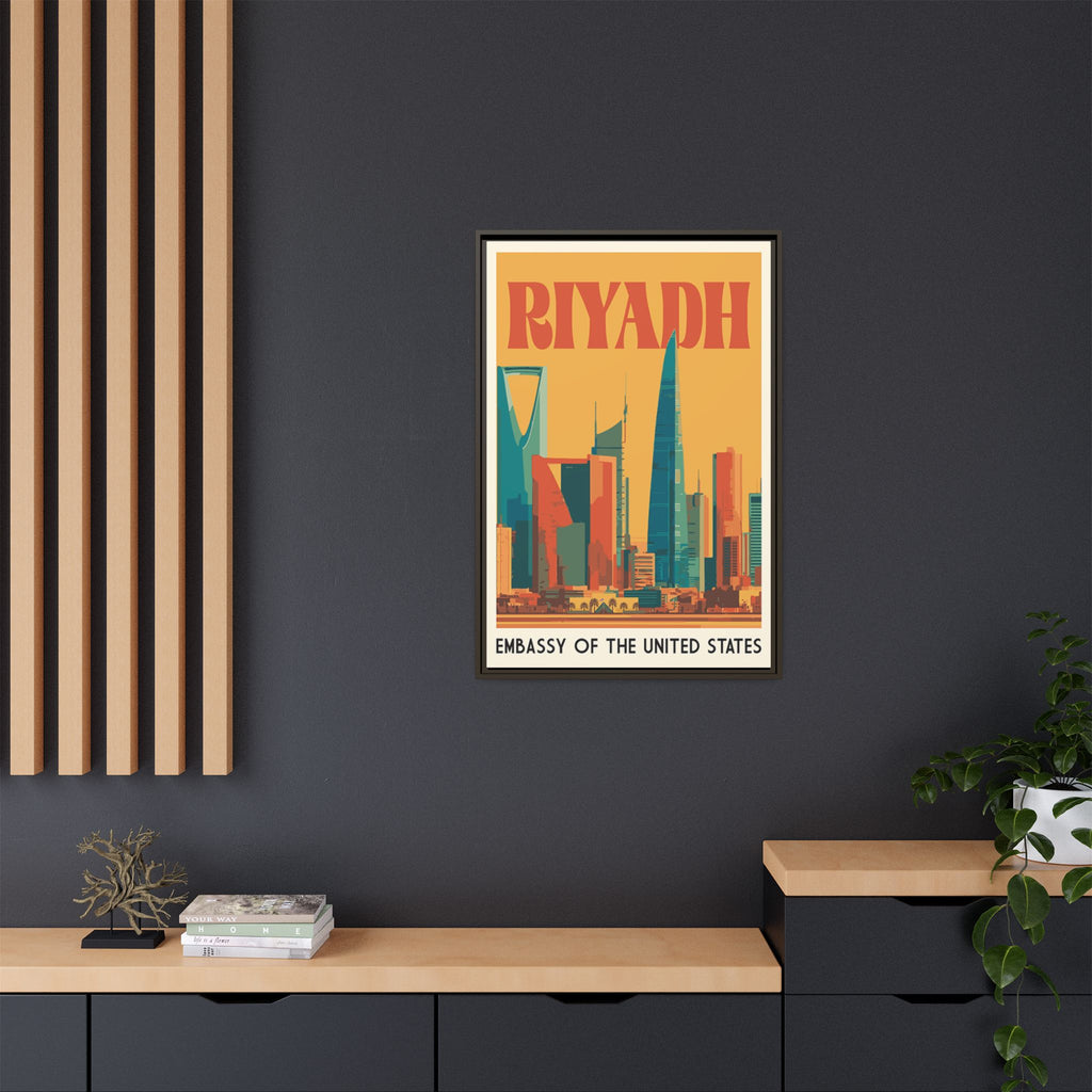 Riyadh Embassy Wrapped Canvas Framed