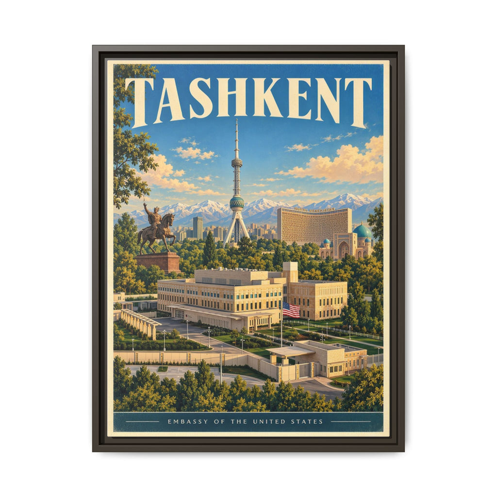 Tashkent Embassy Wrapped Canvas Framed