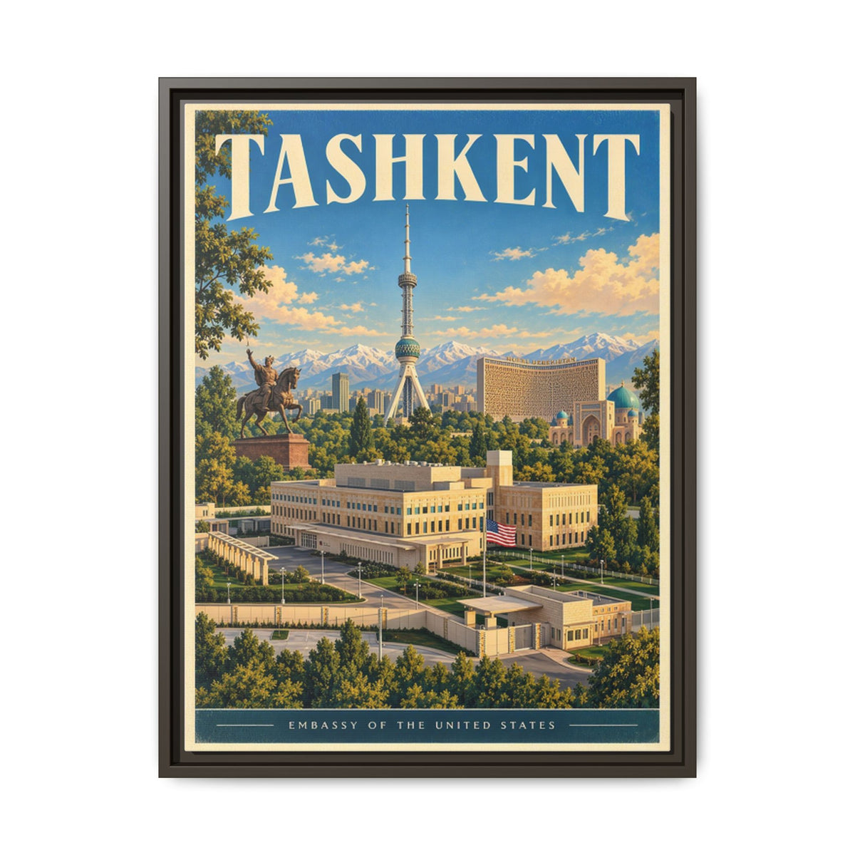 Tashkent Embassy Wrapped Canvas Framed