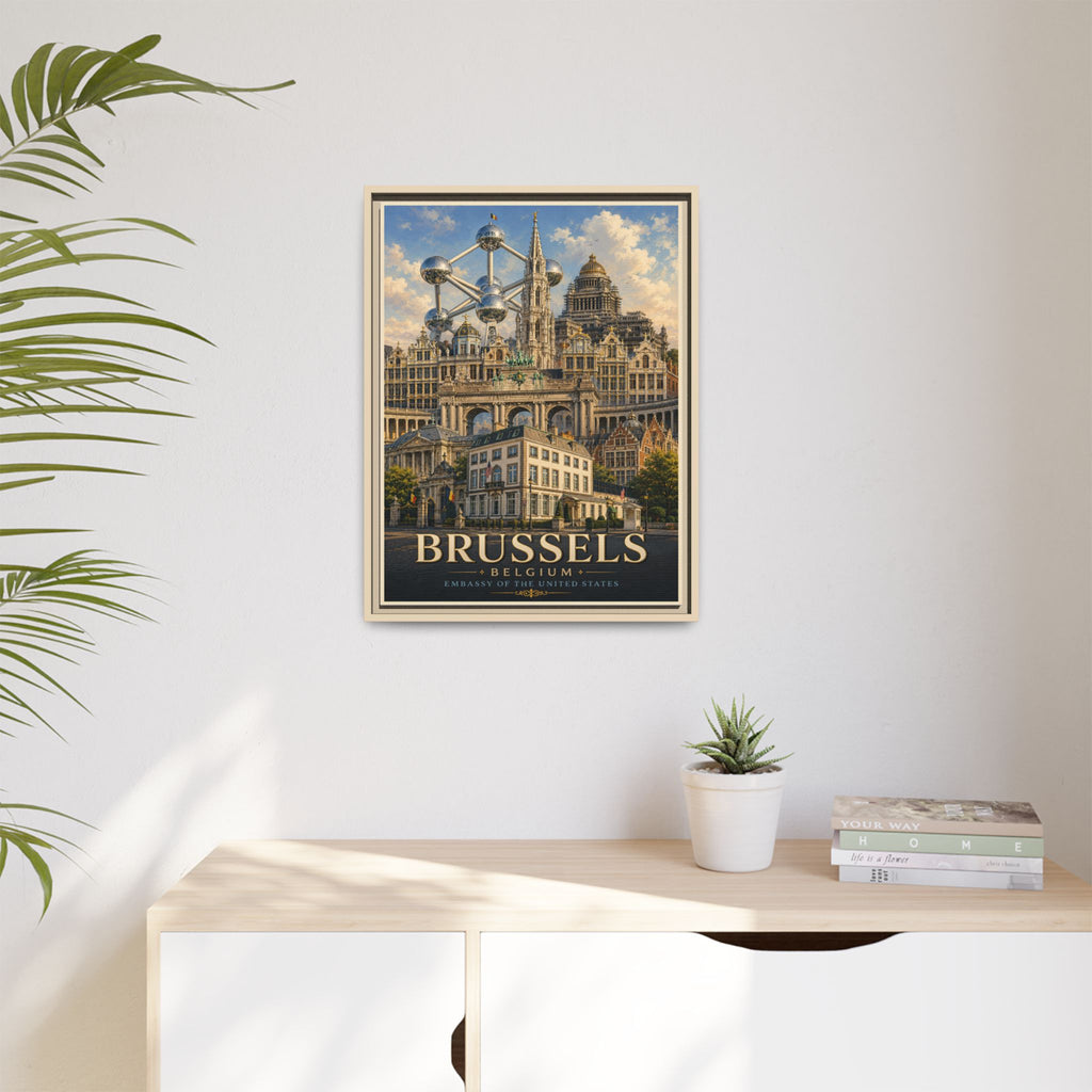 Brussels Embassy Wrapped Canvas Framed