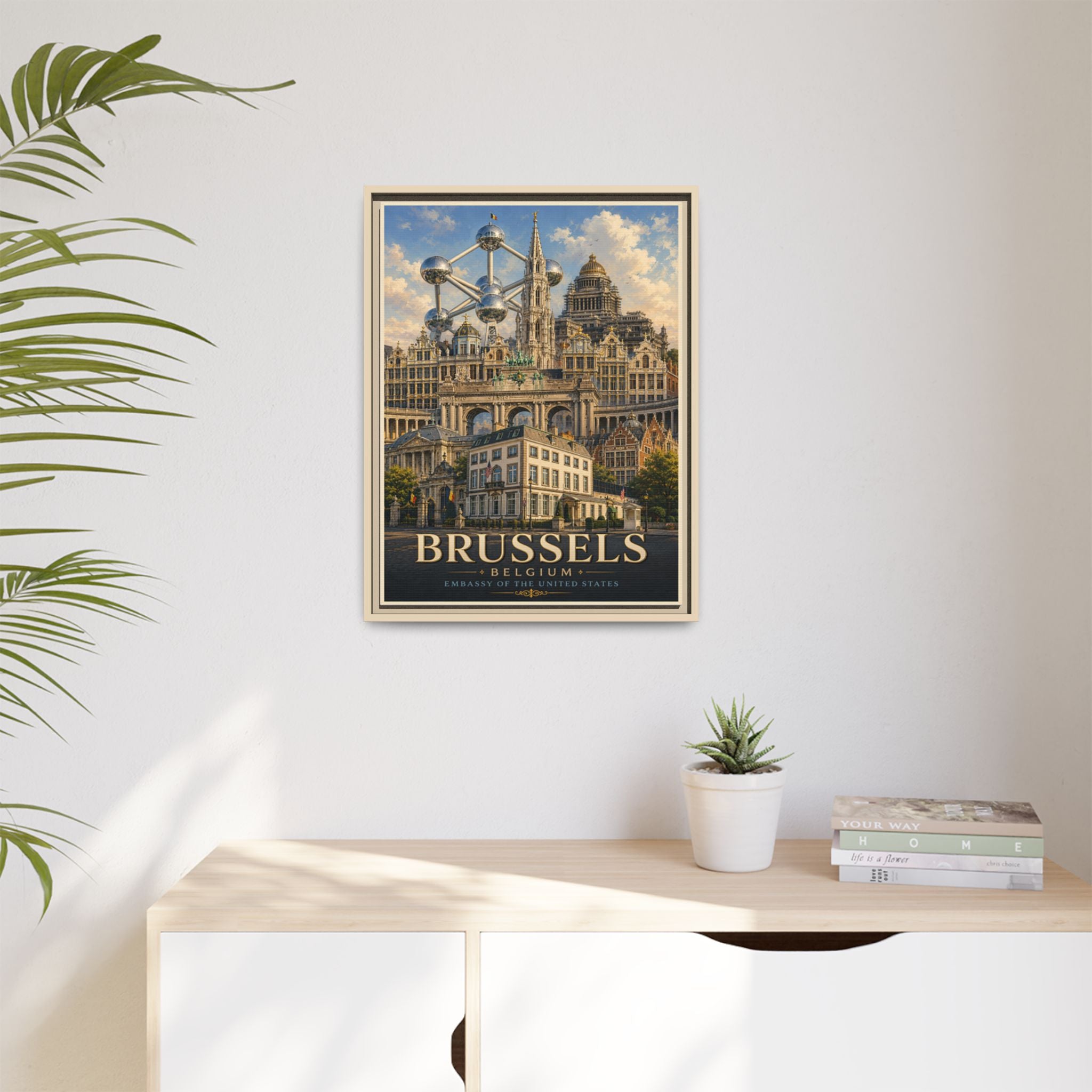 Brussels Embassy Wrapped Canvas Framed