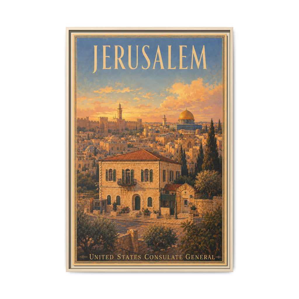 Jerusalem Consulate General Wrapped Canvas Framed