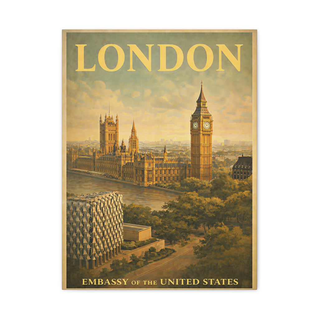 London Embassy Wrapped Canvas