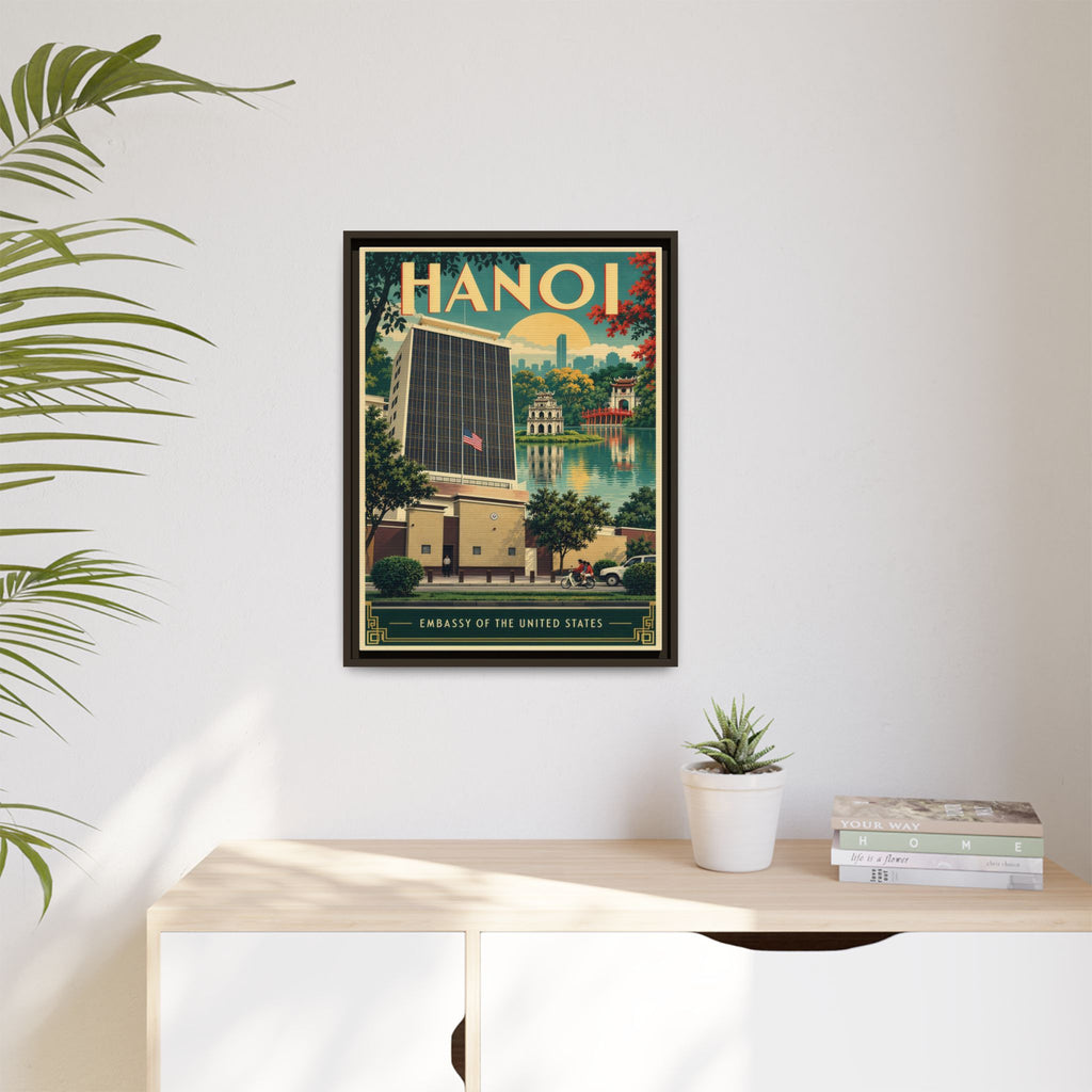 Hanoi Embassy Wrapped Canvas Framed