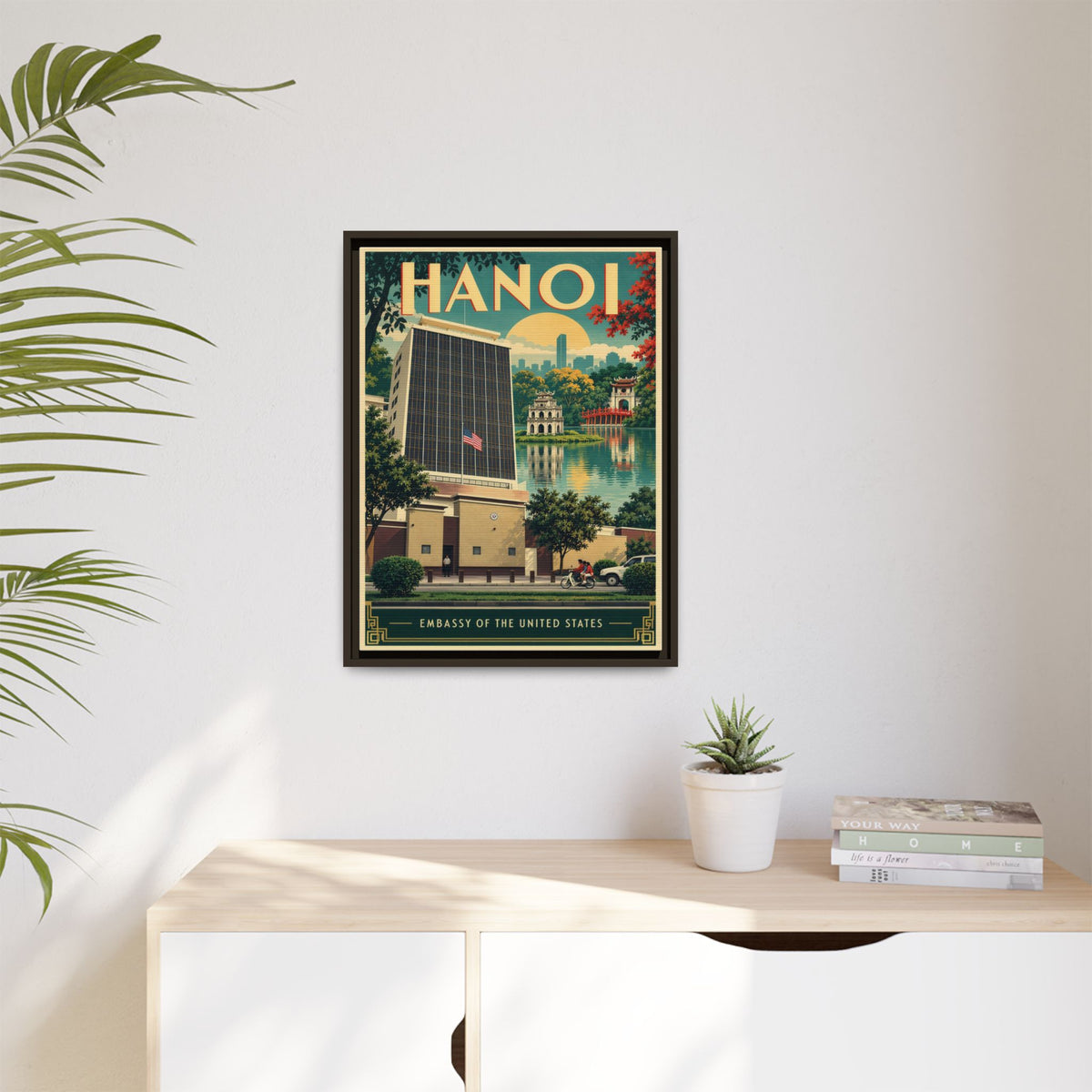 Hanoi Embassy Wrapped Canvas Framed