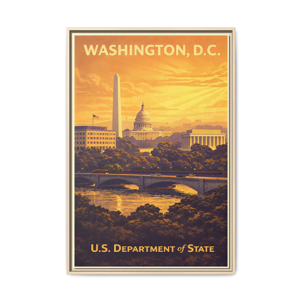 Washington D.C. Department of State Wrapped Canvas Framed