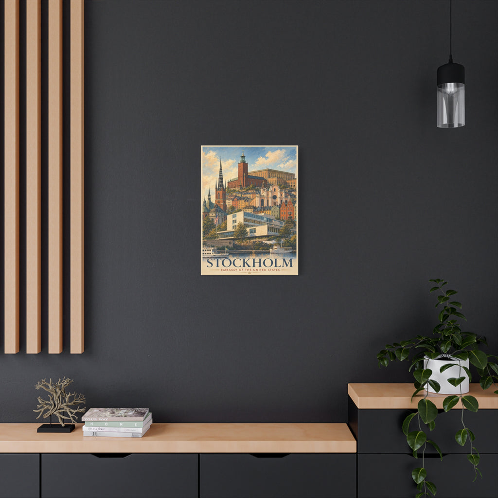 Stockholm Embassy Wrapped Canvas