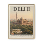 Delhi Embassy Wrapped Canvas Framed