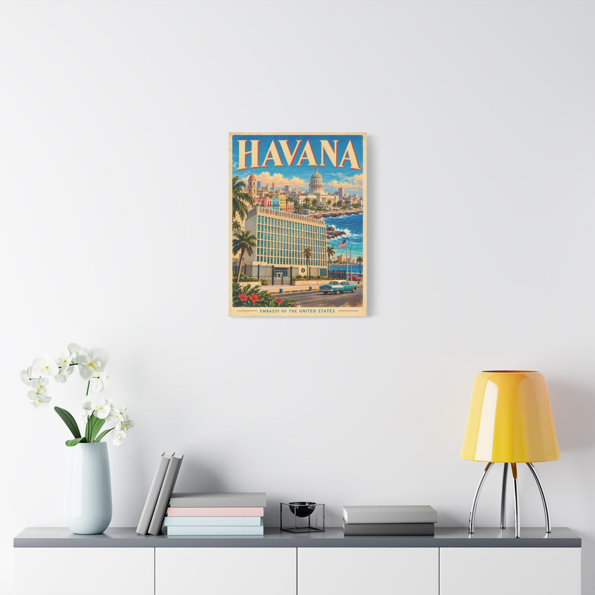 Havana Embassy Wrapped Canvas