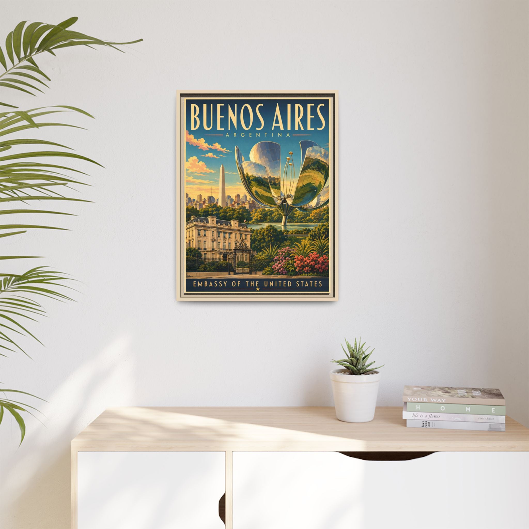 Buenos Aires Embassy Wrapped Canvas Framed